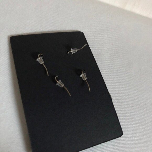 Silver Mandala Stone Dangle Pendant Pierced Earrings 2 Pairs Green Blue - Picture 3 of 5